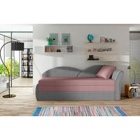 RÉCAMIERE Hellgrau, Rosa Webstoff  - Erlefarben/Hellgrau, Design, Kunststoff/Textil (218/80cm) - MID.YOU