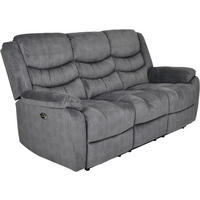 RECLINERSOFFA i mikrofiber grå  - svart/grå, Klassisk, metall/trä (195/103/100cm)
