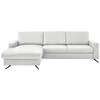 ECKSOFA in Echtleder Weiss  - Weiss/Schwarz, Design, Leder/Metall (165/267cm) - Beldomo Premium