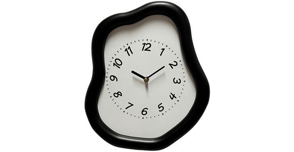 WANDUHR Schwarz, Weiß 29/36/4,5 cm  - Schwarz/Weiß, Trend, Holzwerkstoff/Kunststoff (29/36/4,5cm) - Ambia Home