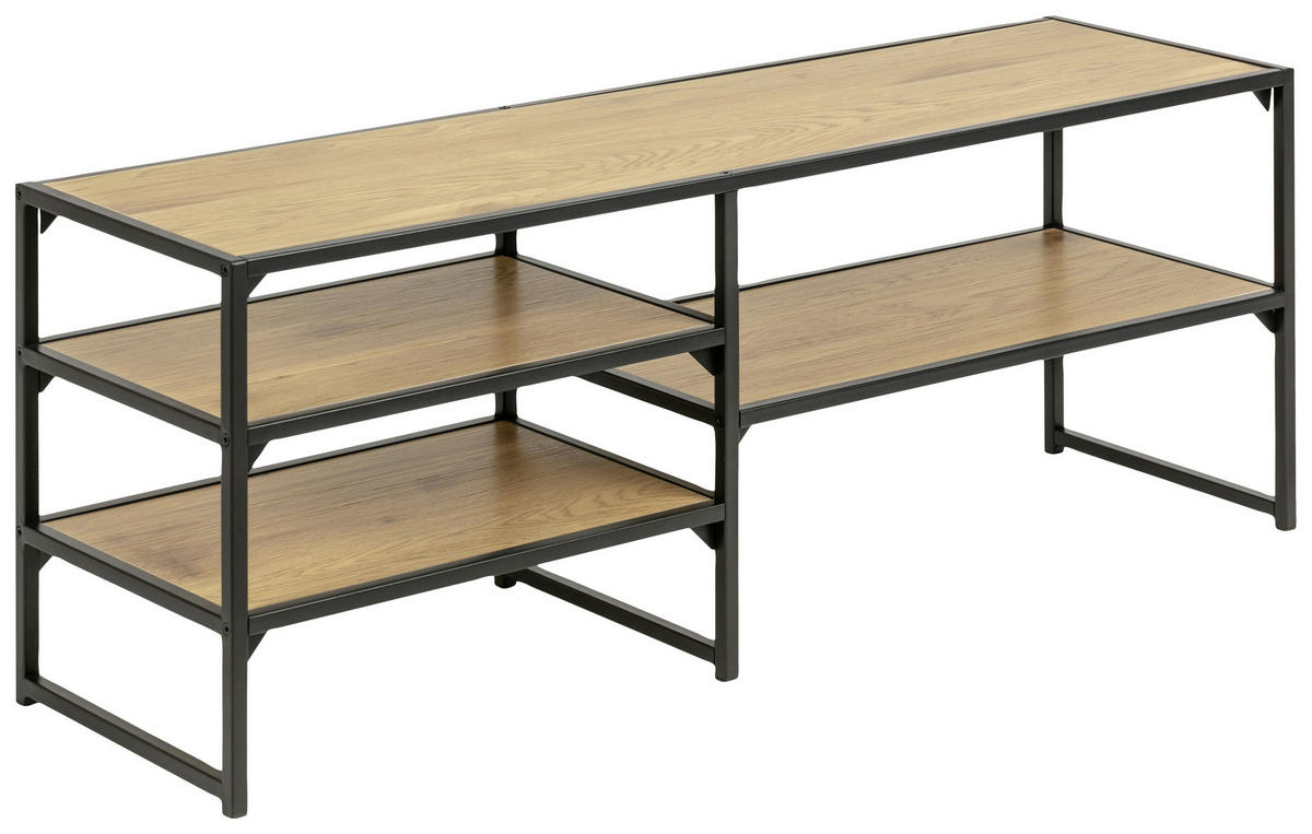 TV-ELEMENT - Wildeiche/Schwarz, MODERN, Holzwerkstoff/Metall (120/46/33cm)