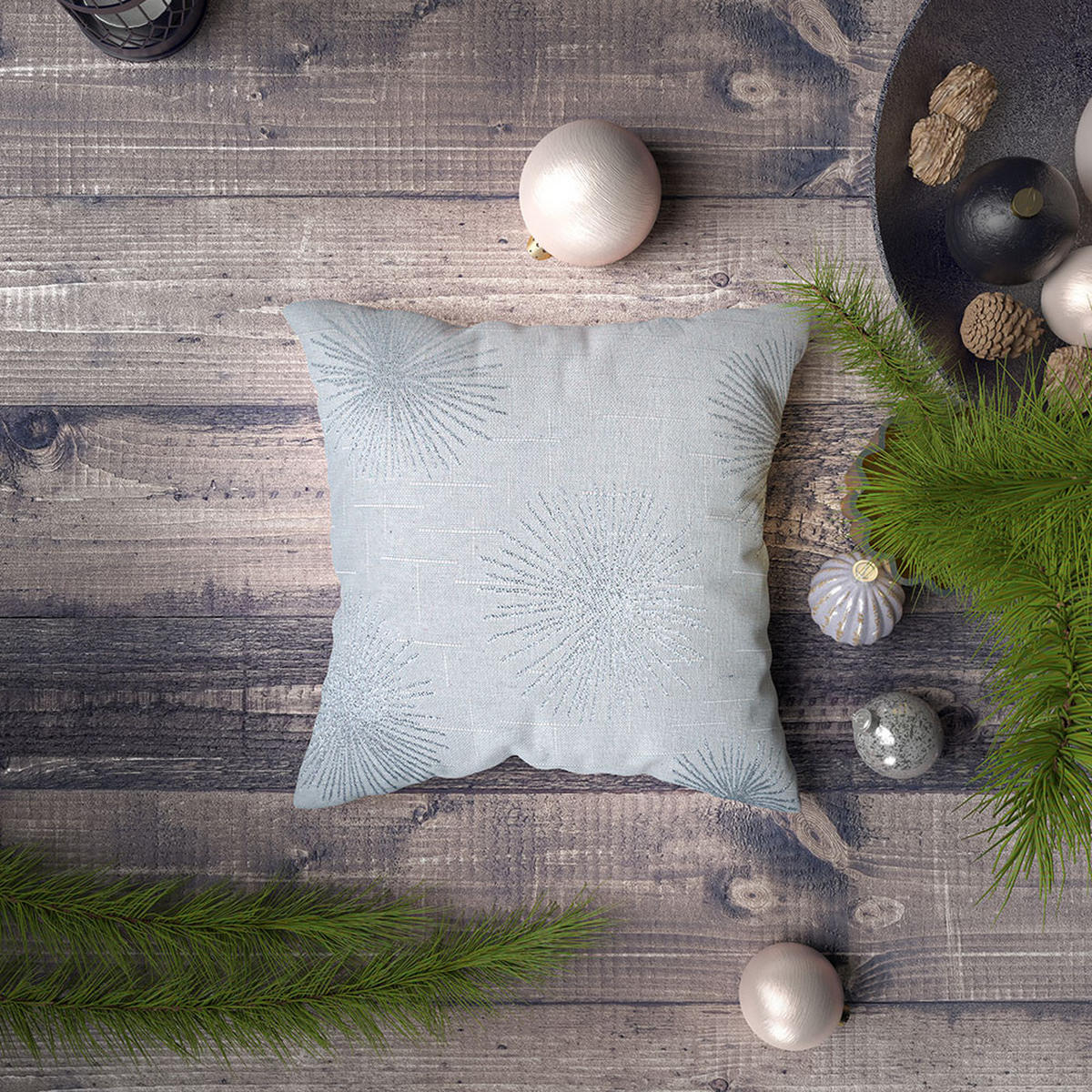 DEKORATIVNA JASTUČNICA  40/40 cm   CHRIS LUREX  - bež/srebrna, Osnovno, tekstil (40/40cm) - X-Mas