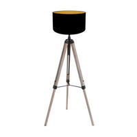 STEHLEUCHTE - Eiche grau/Schwarz, Trend, Naturmaterialien/Holz (75/170/75cm)