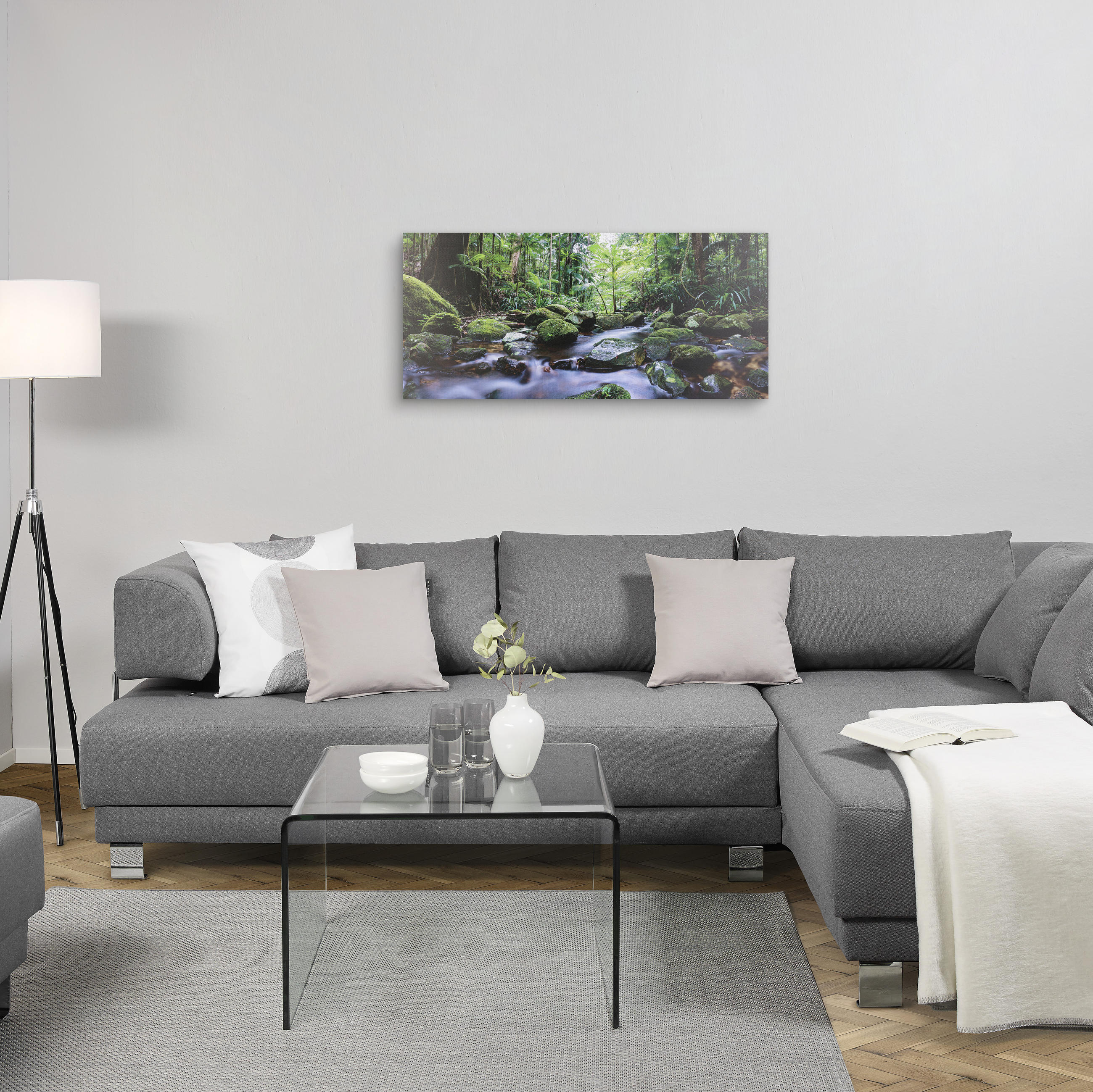 TISAK NA PLATNU     120/55 cm       - narančasta/plava, Basics, drvo/tekstil (120/55cm) - Monee