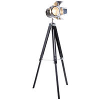 STEHLEUCHTE  56,5/100-140 cm   - Chromfarben/Schwarz, LIFESTYLE, Holz/Metall (56,5/100-140cm) - Näve