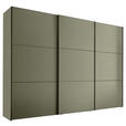 SCHWEBETÜRENSCHRANK  in Salbeigrün  - Salbeigrün/Schwarz, Design, Holzwerkstoff/Metall (280/222/68cm) - Moderano