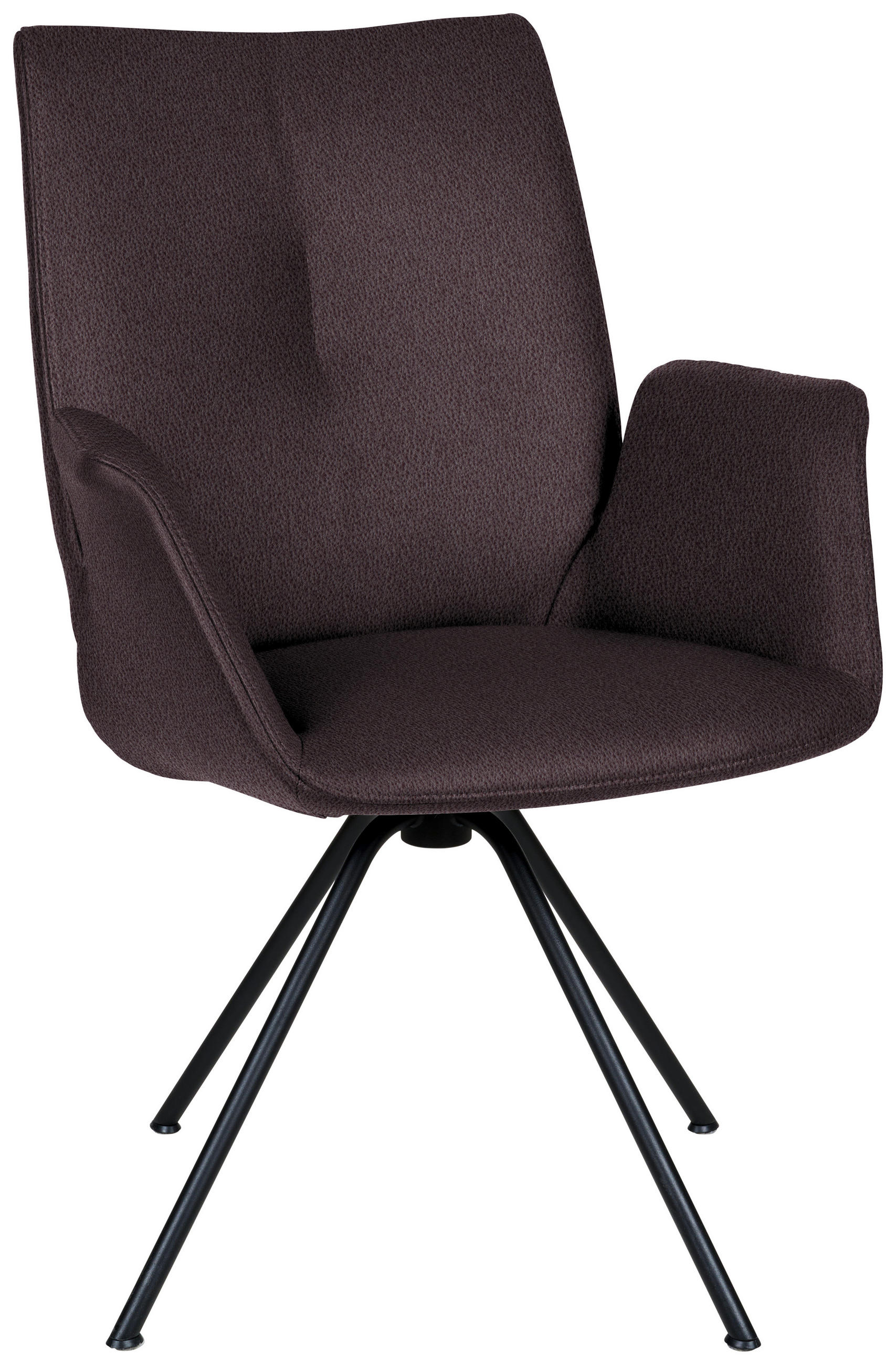 ARMLEHNSTUHL  in Stahl Echtleder pigmentiert  - Dunkelbraun/Schwarz, Design, Leder/Metall (65/91/63cm) - Dieter Knoll