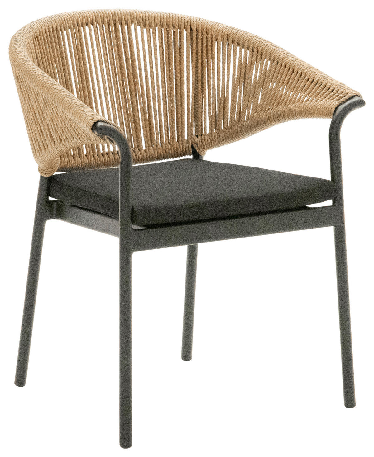 STOLICA SLOŽIVA  prirodne boje, crna  metal, plastika, tekstil      - prirodne boje/crna, Design, metal/tekstil (64/79,5/59cm) - Dieter Knoll