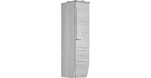 HOCHSCHRANK Eichefarben - Chromfarben/Eichefarben, Basics, Glas/Holzwerkstoff (30/126,8/38cm) - Dieter Knoll