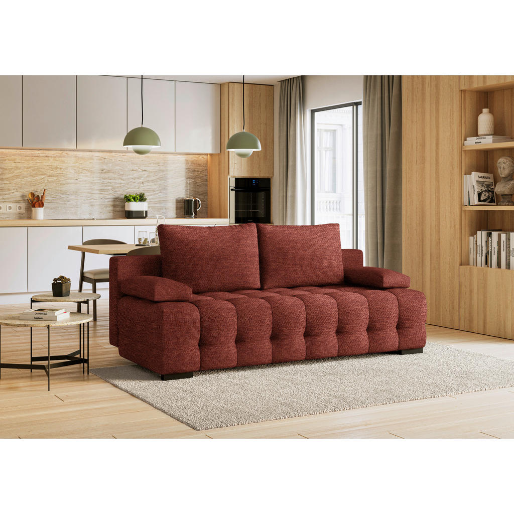 Thumbnail - Stylife Schlafsofa Jensen, Rost, Textil, 2-Sitzer, Füllung: Faserbällchen, Schaumstoffflocken,Faserbällchen, Schaumstoff...