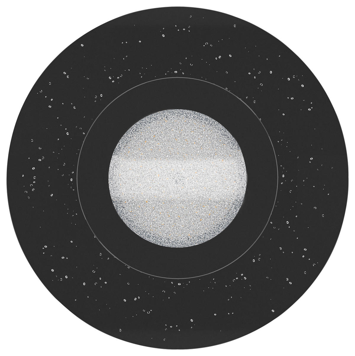 Deckenleuchte echte Swarovski 24 W  50/6 cm    - Schwarz, Design, Glas/Metall (50/6cm)