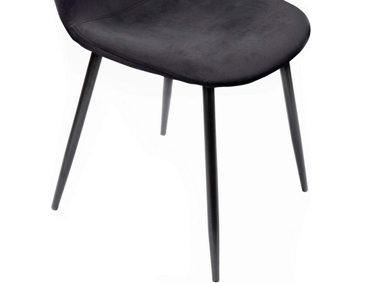 STUHL-SET Velours Anthrazit, Schwarz  - Anthrazit/Schwarz, Design, Textil/Metall (44/87/51cm) - MID.YOU