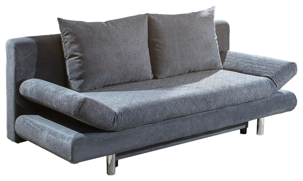 SCHLAFSOFA Armteil verstellbar Mikrofaser Anthrazit  - Chromfarben/Anthrazit, Design, Textil (194/73/91cm) - Xora