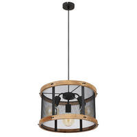 FÜGGŐLÁMPA 40/120 cm  - sötétbarna/fekete, Natur, fa/fém (40/120cm)