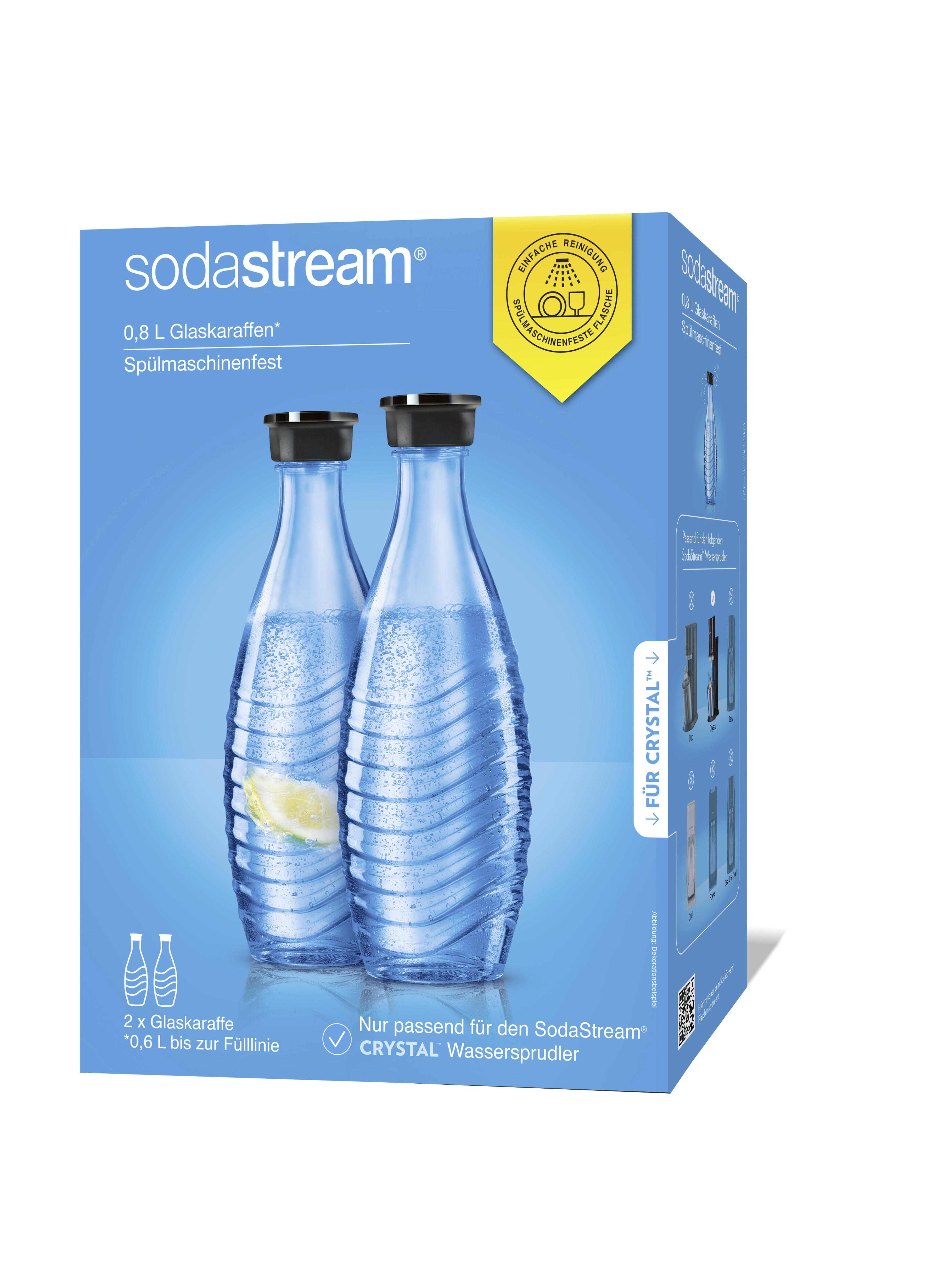 TWINPACK DER GLASKARAFFE  - Schwarz, Basics, Glas (20,5/10,50/27cm) - SodaStream