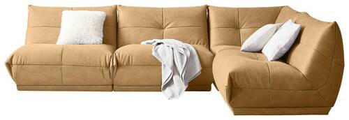 ECKSOFA Hellbraun Lederlook - Hellbraun, Trend, Textil (315/210cm) - Livetastic