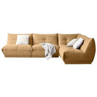 ECKSOFA Hellbraun Lederlook  - Hellbraun, Trend, Textil (315/210cm) - Livetastic