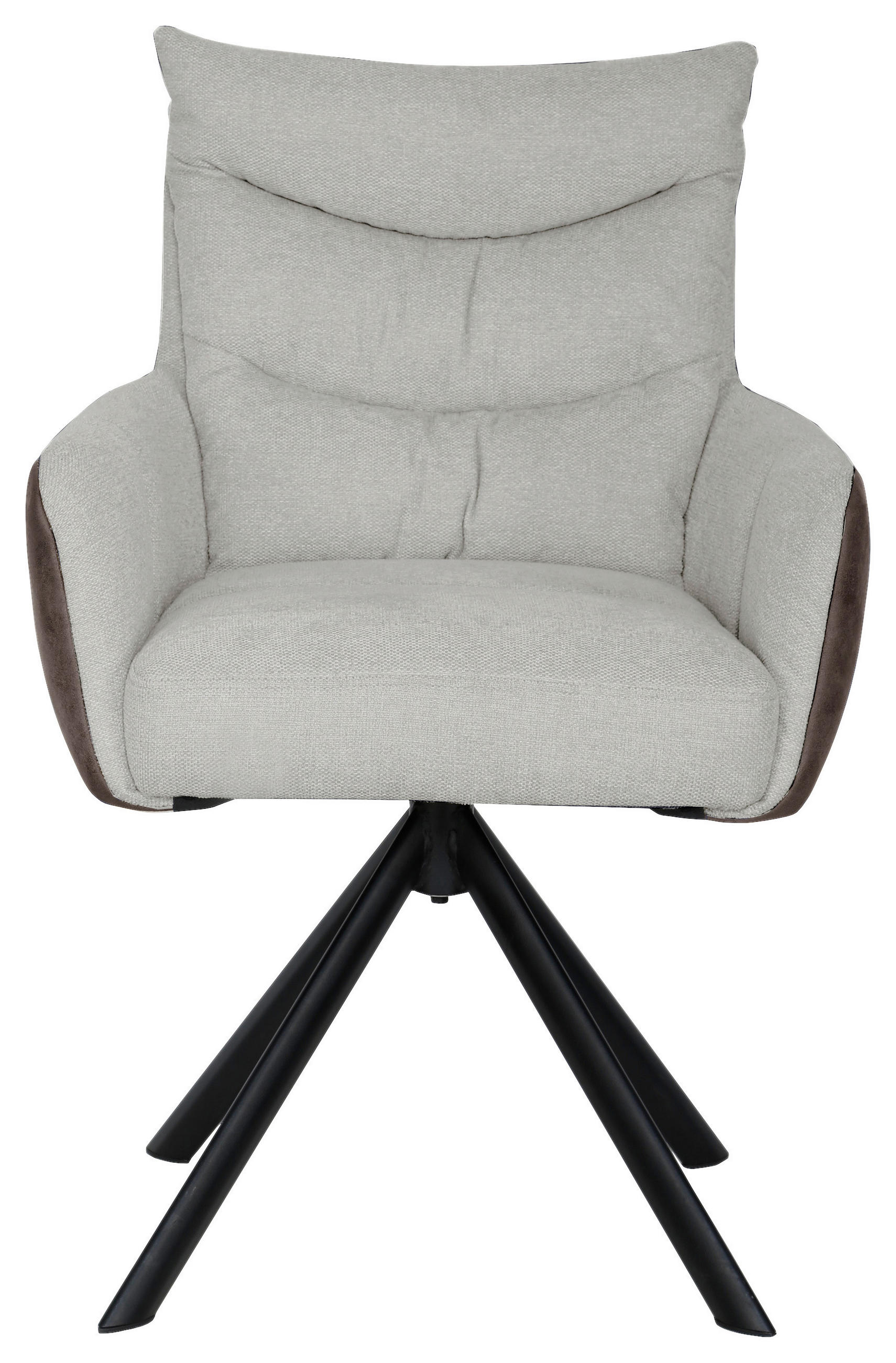 NASLANJAČ, kovina, tekstil naravne barve, črna  - črna/naravne barve, Design, kovina/tekstil (59/91/66cm) - Hom`in