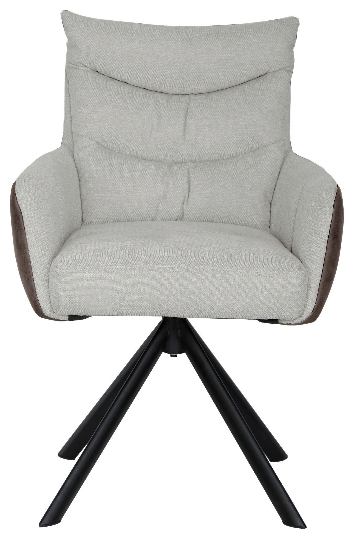 NASLANJAČ, kovina, tekstil naravne barve, črna  - črna/naravne barve, Design, kovina/tekstil (59/91/66cm) - Hom`in