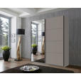 SCHWEBETÜRENSCHRANK  in Graphitfarben, Sahara  - Schwarz/Graphitfarben, Design, Glas/Holzwerkstoff (180/208/65cm) - Carryhome