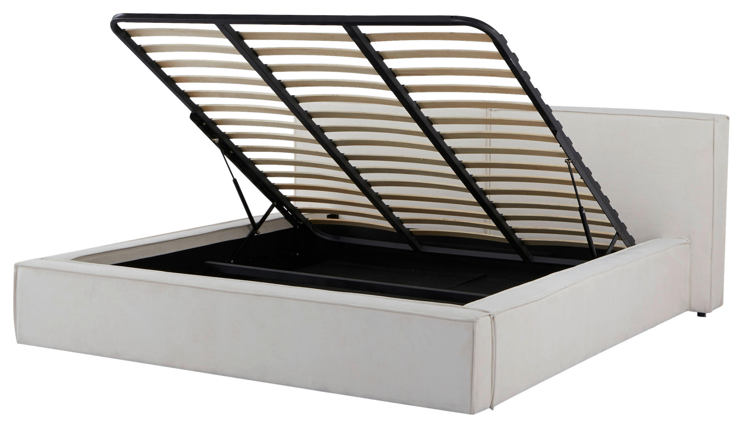 POLSTERBETT 180/200 cm in Beige - Beige/Schwarz, Modern, Holz/Kunststoff (180/200cm) - Livetastic