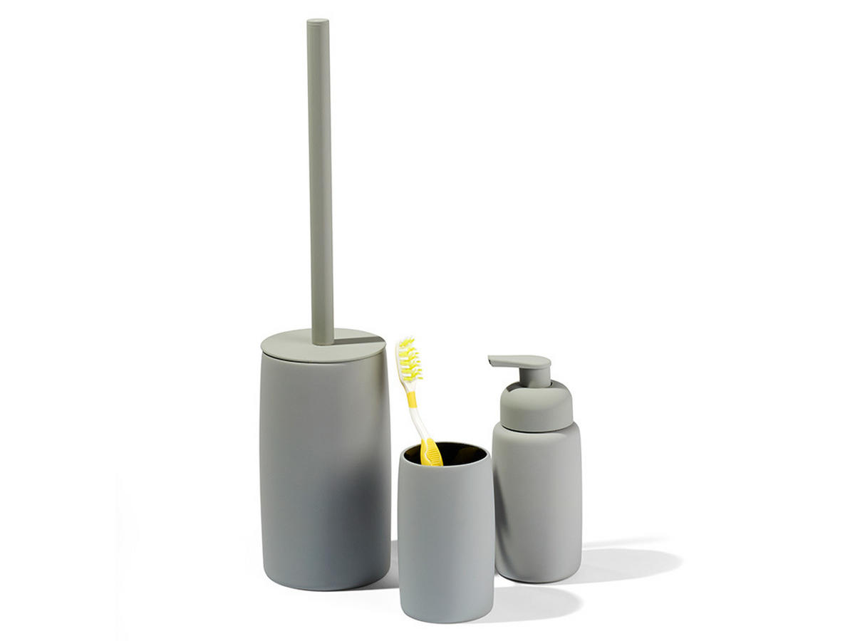 WC-BÜRSTE in Keramik  Kunststoff   - Grau, Trend, Keramik/Kunststoff (10/23cm)