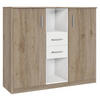 SIDEBOARD 122/105/41 cm  - vit/aluminiumfärg, Klassisk, trämaterial/plast (122/105/41cm) - Carryhome
