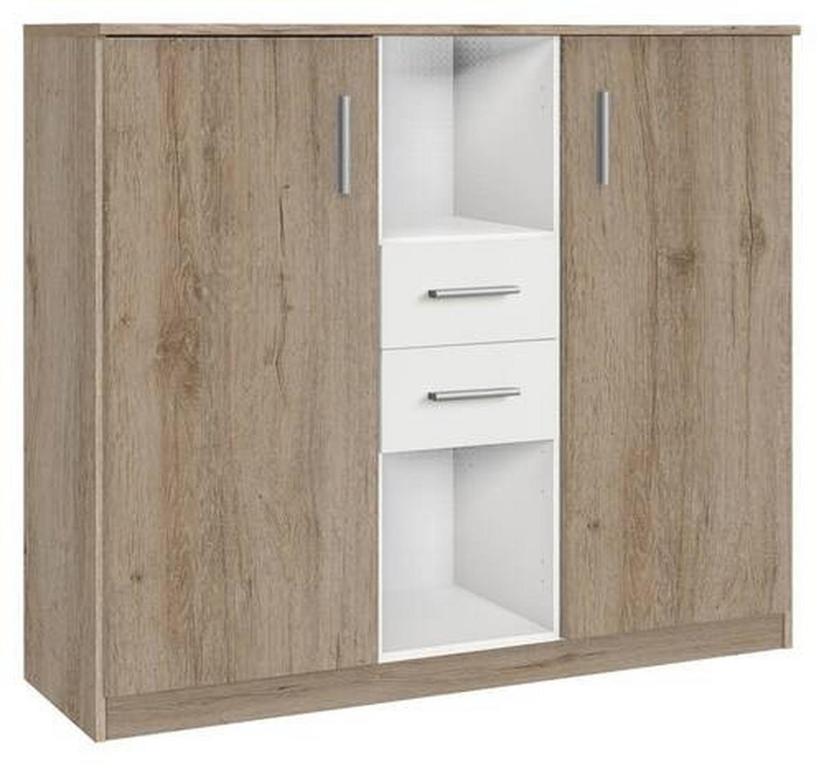SIDEBOARD  in 122/105/41 cm  - Alufarben/Weiß, KONVENTIONELL, Holzwerkstoff/Kunststoff (122/105/41cm) - Boxxx