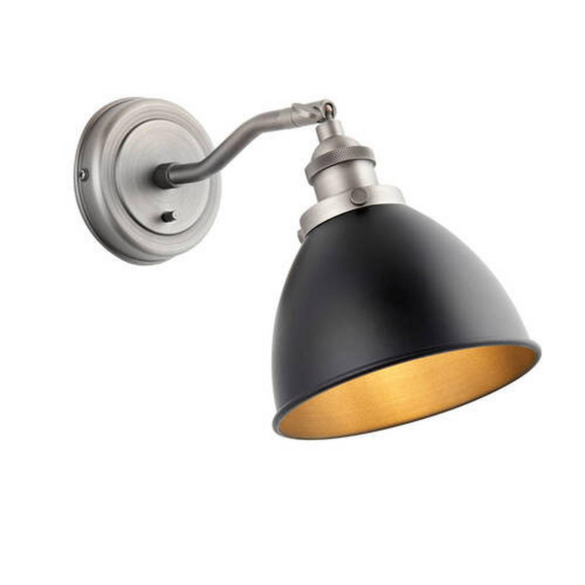 WANDLEUCHTE 15/19.7/25 cm   - Zinkfarben/Schwarz, Basics, Metall (15/19.7/25cm) - ENDON