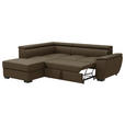ECKSOFA  in Flachgewebe Braun  - Schwarz/Braun, KONVENTIONELL, Kunststoff/Textil (220/266cm) - Carryhome