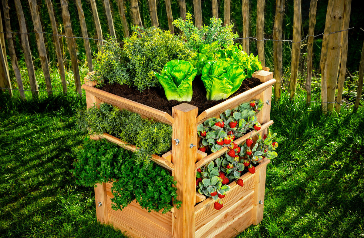 VYVÝŠENÝ ZÁHON   - farba smrekovca, Basics, drevo (65/73/65cm)