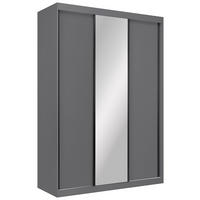 SCHIEBETÜRENSCHRANK 150/215/59,5 cm 3-türig  - Schwarz/Graphitfarben, MODERN, Holzwerkstoff/Metall (150/215/59,5cm) - MID.YOU