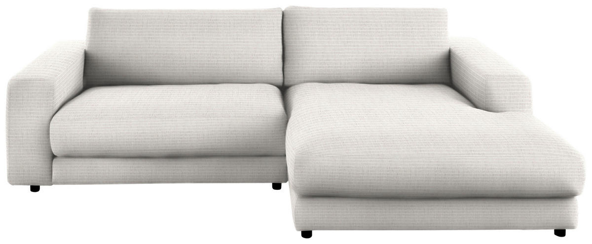ECKSOFA in Chenille Creme  - Creme/Schwarz, Design, Kunststoff/Textil (270/190cm) - Lomoco
