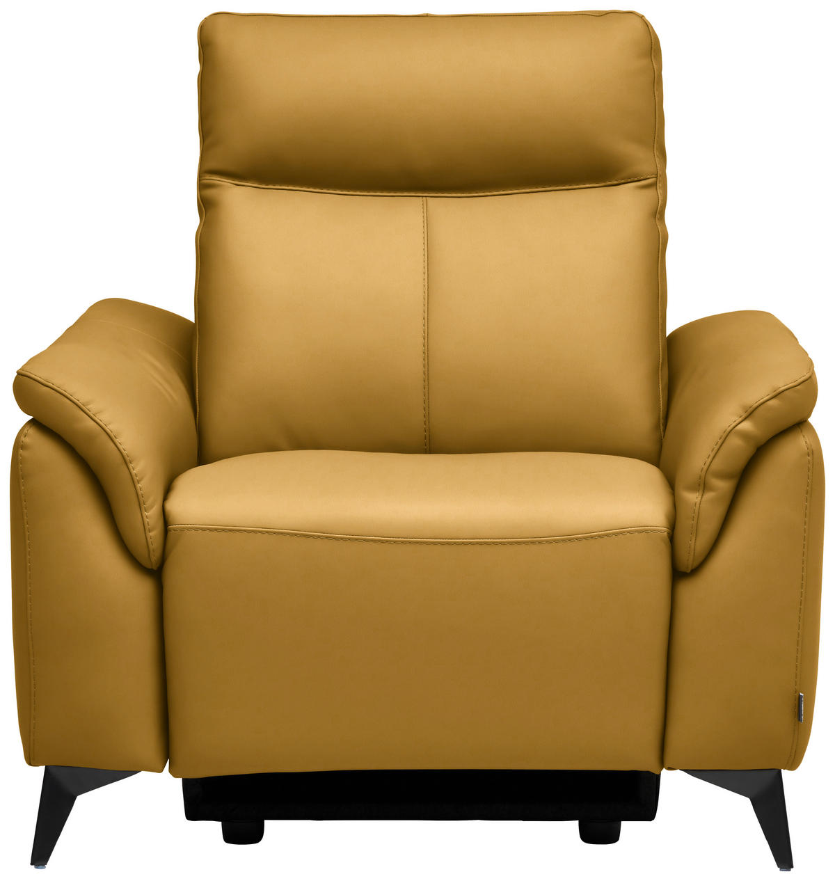 SESSEL Echtleder Currygelb  - Currygelb/Schwarz, Design, Leder/Metall (107/105/98cm) - Belluti