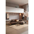 ECKSOFA in Echtleder Dunkelbraun  304/201 cm  - Dunkelbraun/Schwarz, Design, Leder/Metall (304/201cm) - Emilio Belluti