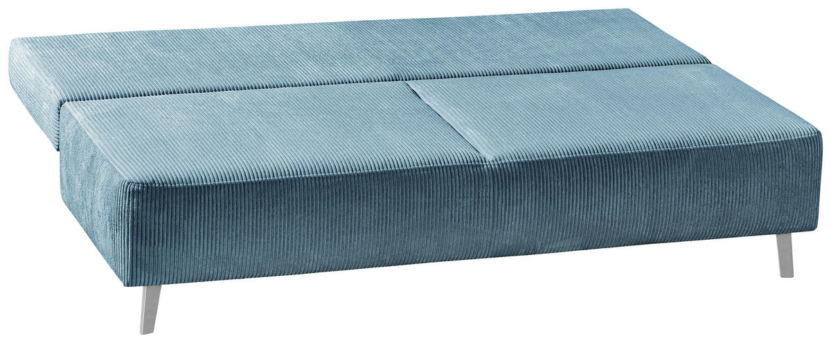 SCHLAFSOFA in Cord Petrol  - Petrol, MODERN, Textil/Metall (193/85/88cm) - Novel