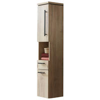 HOCHSCHRANK 30/164/30 cm  - Eichefarben/Schwarz, Design, Glas/Holzwerkstoff (30/164/30cm) - Novel