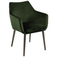STOLIČKA S PODRÚČKAMI, zamat, tmavozelená - tmavohnedá/tmavozelená, Trend, drevo/textil (58/84/58cm) - Ambia Home