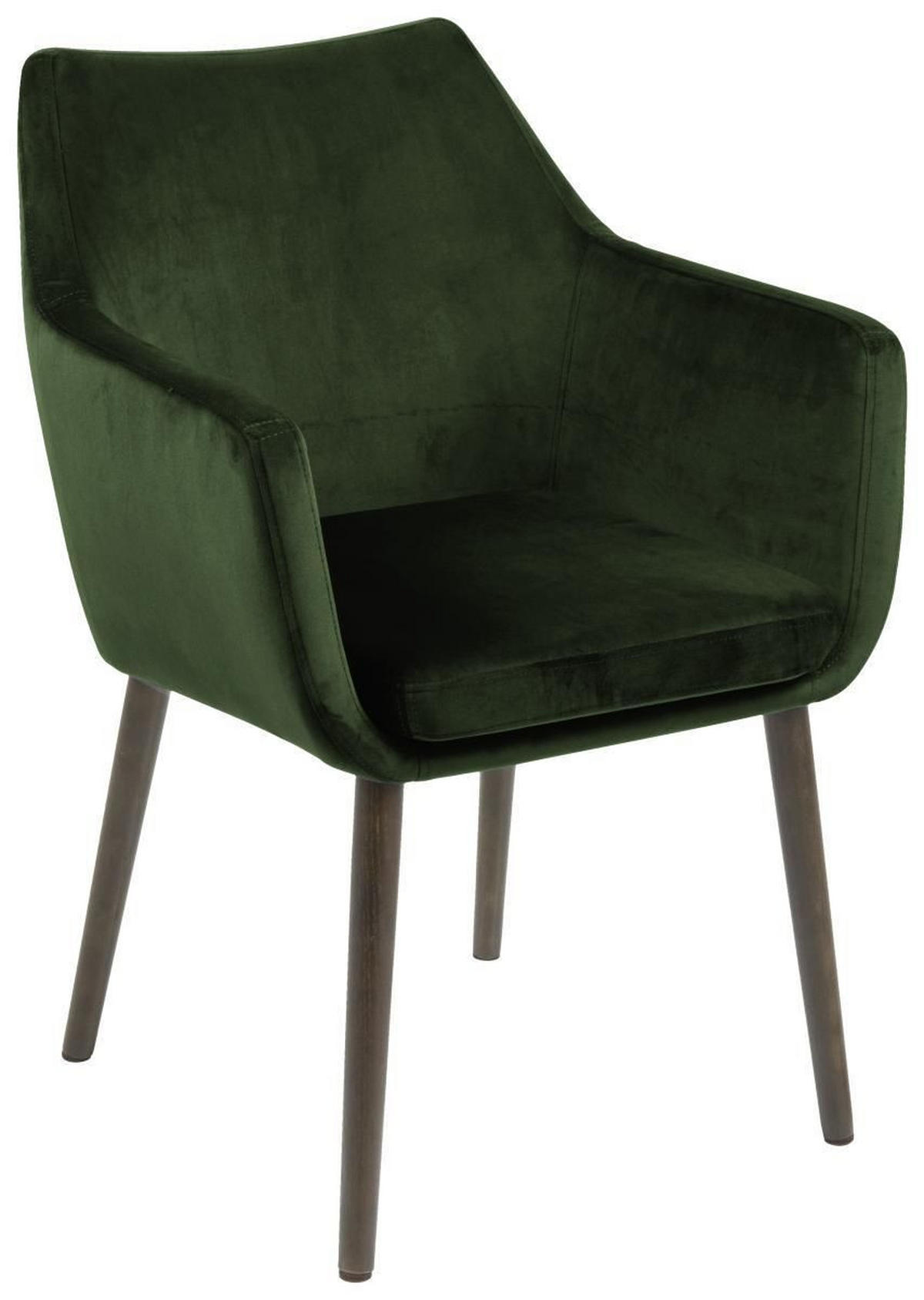 STOLIČKA S PODRÚČKAMI, zamat, tmavozelená - tmavohnedá/tmavozelená, Trend, drevo/textil (58/84/58cm) - Ambia Home