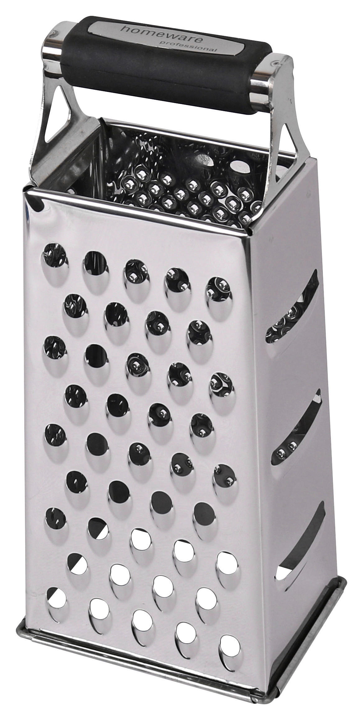 RIBEŽ ČETVEROSTRANI - boje oplemenjenog čelika/crna, Basics, metal/plastika (24cm) - Homeware Profession.