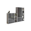 AKTENSCHRANK Grau, Anthrazit Hochglanz  - Anthrazit Hochglanz/Grau, MODERN, Holzwerkstoff (257/186/33cm) - MID.YOU
