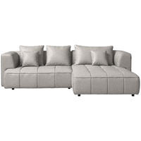 ECKSOFA Webstoff Greige  - Greige/Schwarz, Design, Kunststoff/Textil (288/188cm) - Welnova