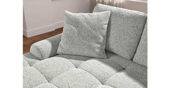 Ecksofa mit Funktion Creme Flachgewebe Zierkissen, Rückenkissen, Bettkasten, Schlaffunktion, Rücken echt, Liegefläche im Originalstoff  - Creme/Schwarz, KONVENTIONELL, Kunststoff/Textil (190/277cm) - Carryhome