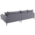 ECKSOFA  in Cord Grau  280/173 cm  - Schwarz/Grau, KONVENTIONELL, Textil/Metall (280/173cm) - Hom`in