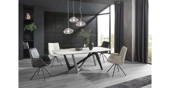 ESSTISCH 240/120/75 cm Kunststoff, Keramik Anthrazit, Grau, Weiß, Beige oval  - Anthrazit/Beige, Design, Keramik/Kunststoff (240/120/75cm) - Dieter Knoll