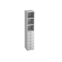 REGAL Weiß  - Alufarben/Weiß, KONVENTIONELL, Holzwerkstoff/Metall (40/215,6/42cm) - Venda