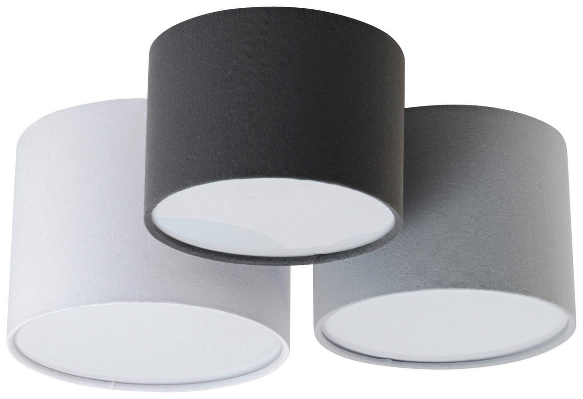 DECKENLEUCHTE  48/24 cm    - Anthrazit/Hellgrau, MODERN, Kunststoff/Textil (48/24cm) - Novel