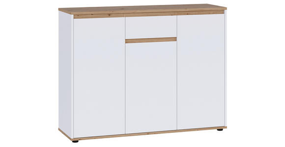 SIDEBOARD  120/93/38 cm 1 Schublade(n)  - Schwarz/Weiß, MODERN, Holzwerkstoff/Kunststoff (120/93/38cm) - Carryhome