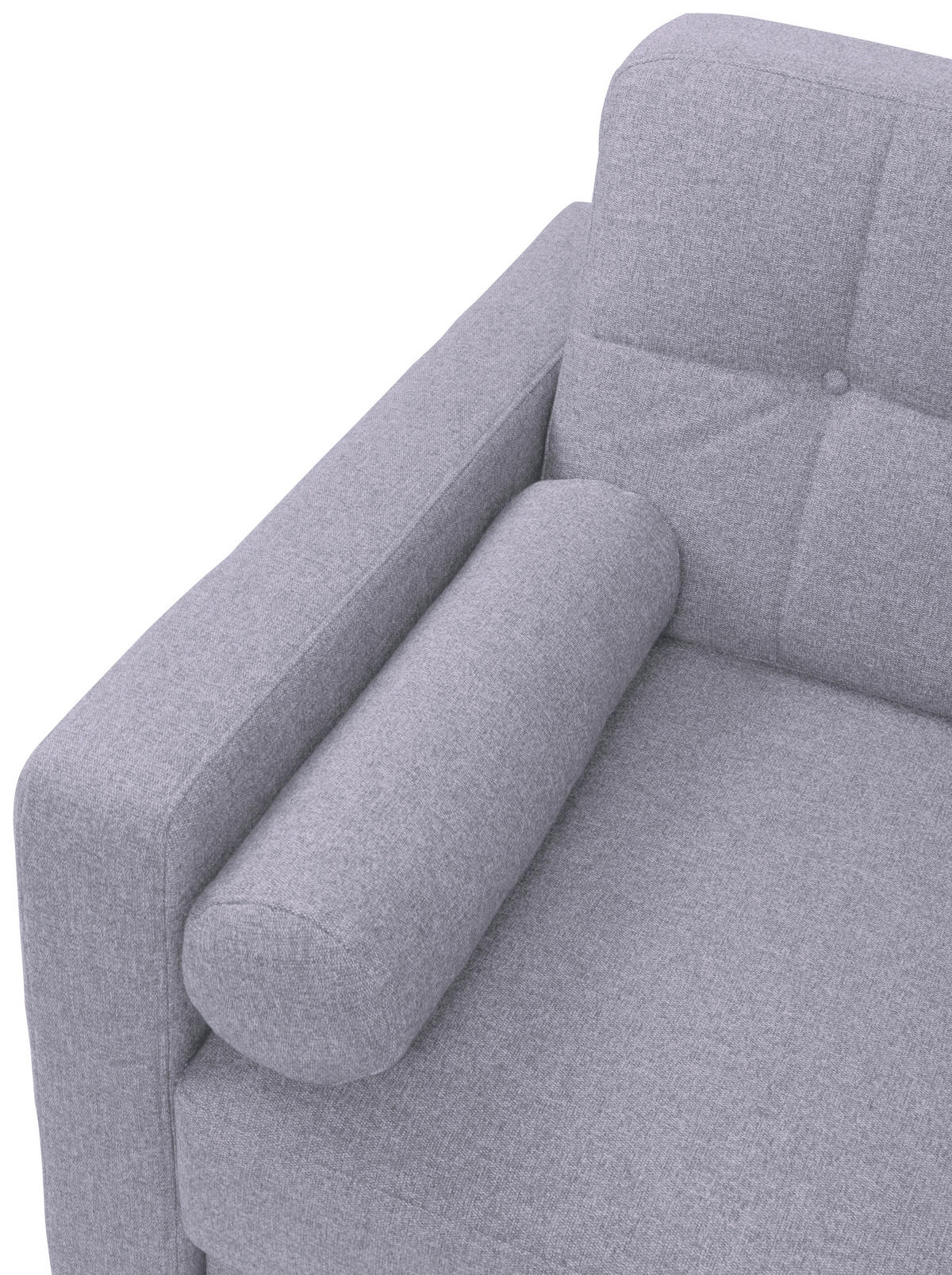 ECKSOFA in Flachgewebe Hellgrau  - Hellgrau/Schwarz, Konventionell, Holz/Textil (223/157cm) - MID.YOU
