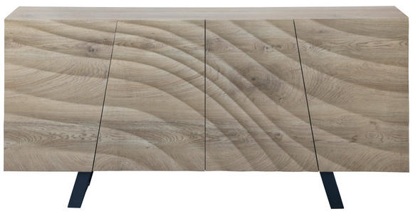 SIDEBOARD 160/75/42 cm  in Eichefarben  - Eichefarben/Schwarz, LIFESTYLE, Holzwerkstoff/Metall (160/75/42cm) - Carryhome